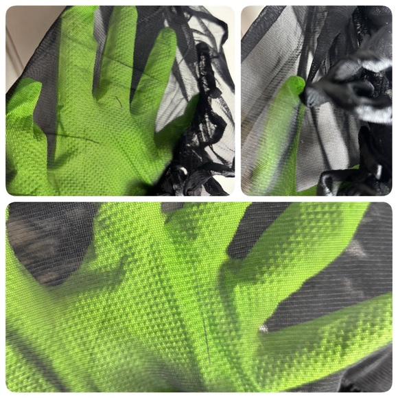 Vintage 80s/90s black mesh semi sheer ruffle mini dress nighty lingerie one size - Picture 8 of 8